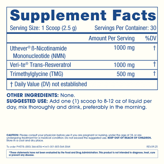 ProHealth NMN Pro Complete Powder — 75 g supplement facts and ingredients